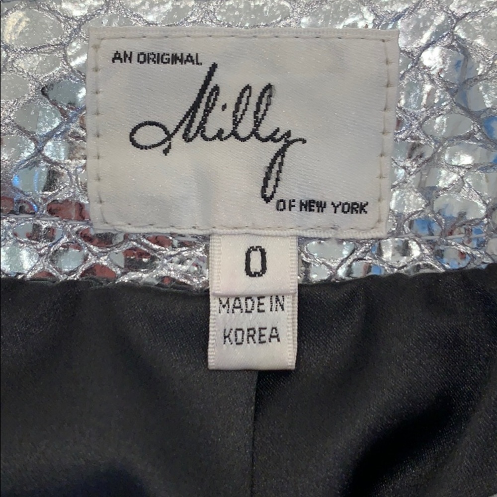 Milly Metallic Python Leather Skirt - image 6